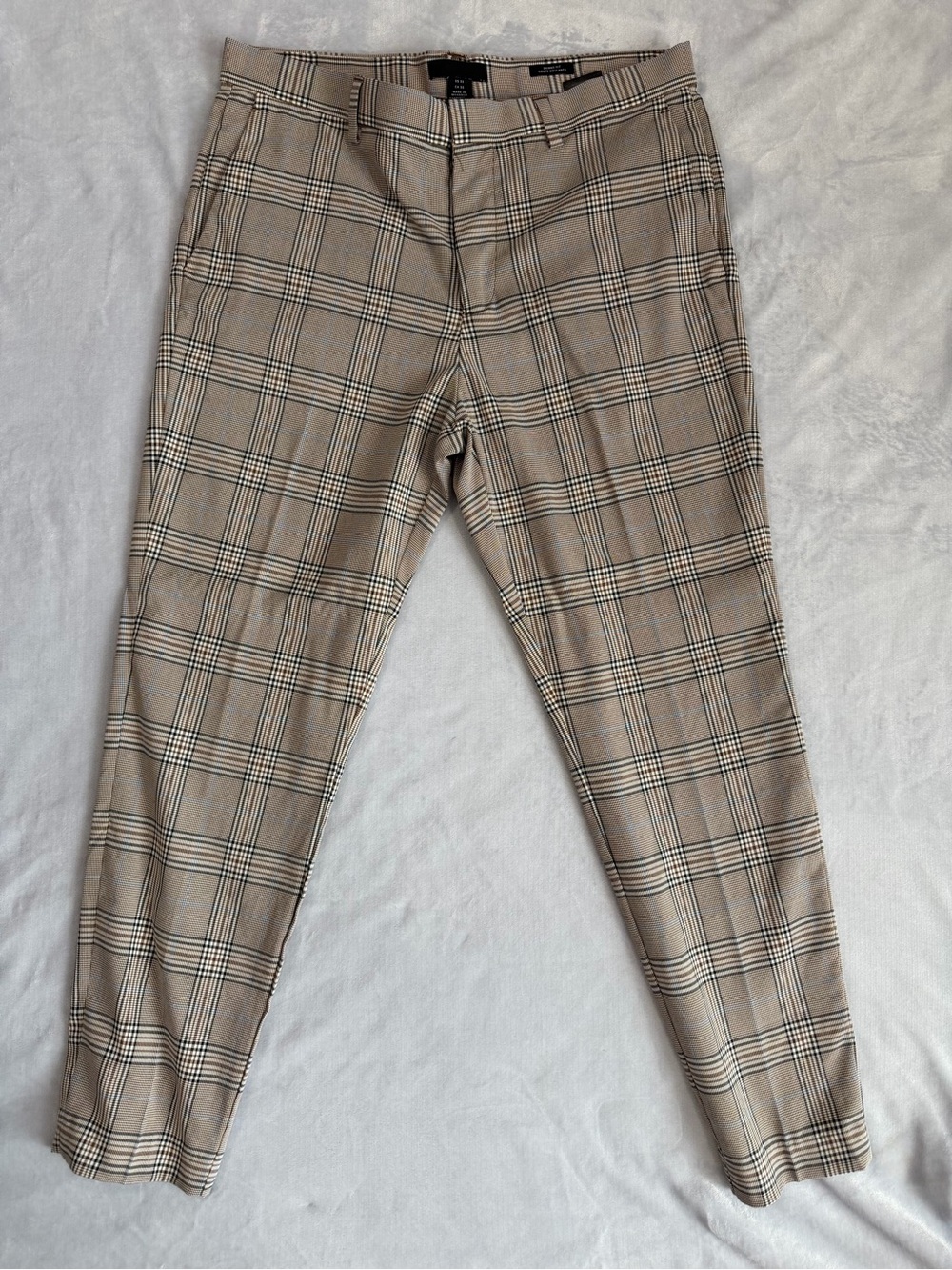 H&M Beige Plaid Men's Dress Pants
